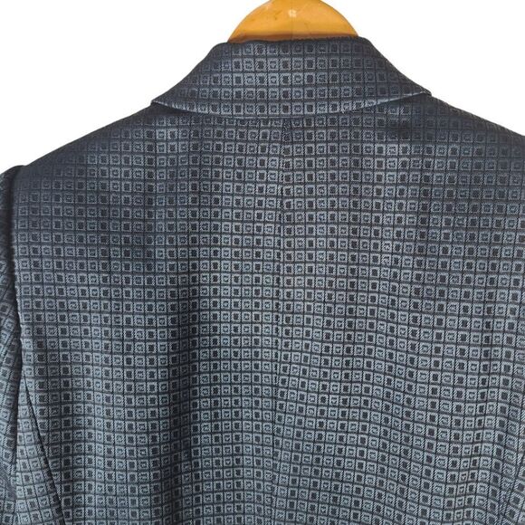 Tahari Arthur Levine Blue Chrcker Button Blazer Jacket - Picture 10 of 10